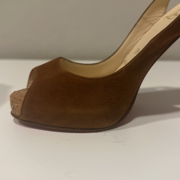 CHRISTIAN LOUBOUTIN SO PRIVATE CORK HEEL SLINGBACK - Picture 10 of 12
